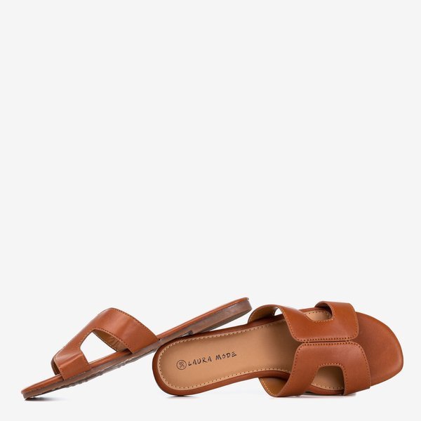 OUTLET Pantoufles Hemilda marron pour femmes - Chaussures