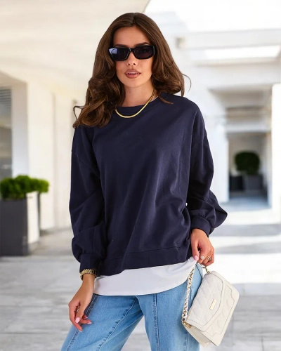 Royalfashion Sweat-shirt fin en coton pour femme