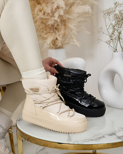 Royalfashion Bottes à enfiler pour femmes bottes de neige a'la en beige Nevsone