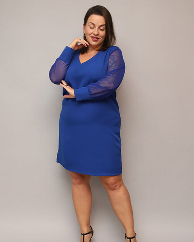 Robe longue au genou en vert brillant TAILLE PLUS- Vêtements