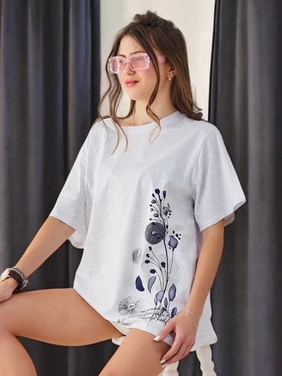 T-shirt en coton pour femme Royalfashion avec imprimé