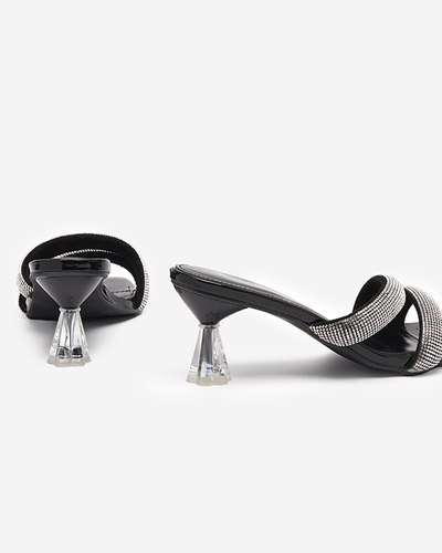 Sandales noires à talons bas pour femmes Teroo - Footwear