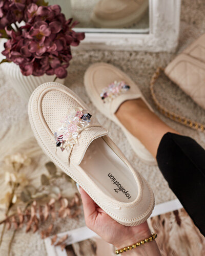 Royalfashion Mocassins femme avec perles colorées Karonia