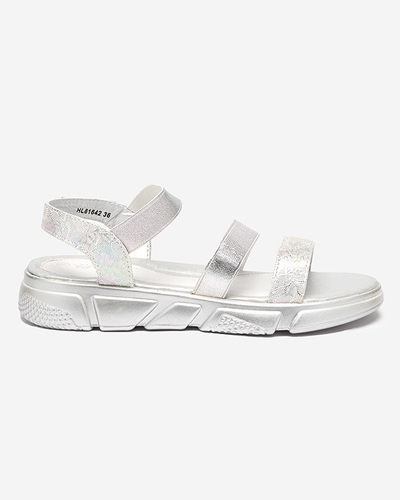 OUTLET Sandales fille argent brillant Seloni- Shoes