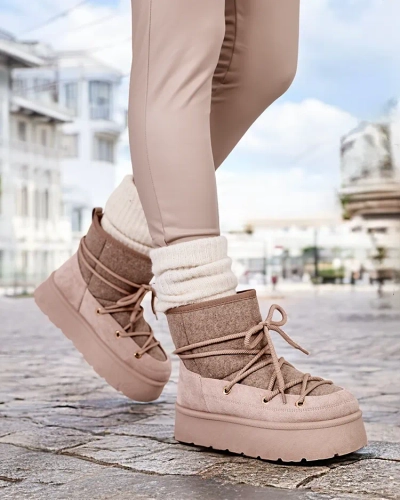 Royalfashion Bottes de neige Filori à lacets pour femmes