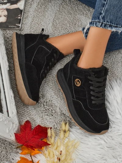 Nero Eleganza Chaussures de Sport Chaudes pour Femmes