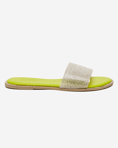 Chaussons verts pour femmes avec zircone cubique Verina - Footwear