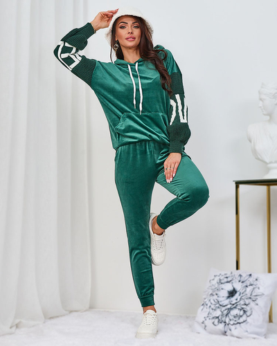 Royalfashion Ensemble de survêtements pour femme en velours noir