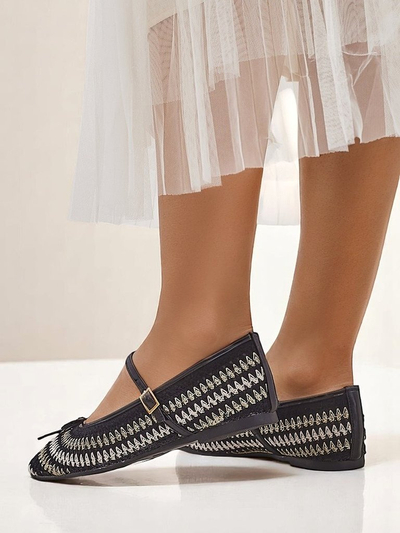 Royalfashion ballerines tissées pour femmes avec bride Vanot