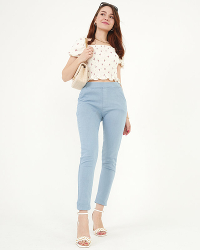 Treggings skinny bleus pour femmes - Vêtements
