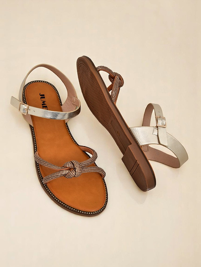 Royalfashion Sandales pour femmes avec zircons décoratifs Bella Shine
