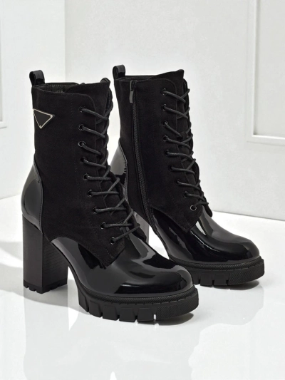 Bottines femme en éco-daim à talons épais Event Bramble