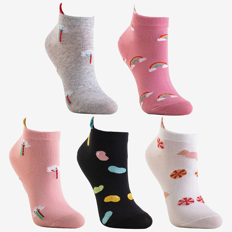 Chaussettes multicolores femme en pack de 5 - Chaussettes