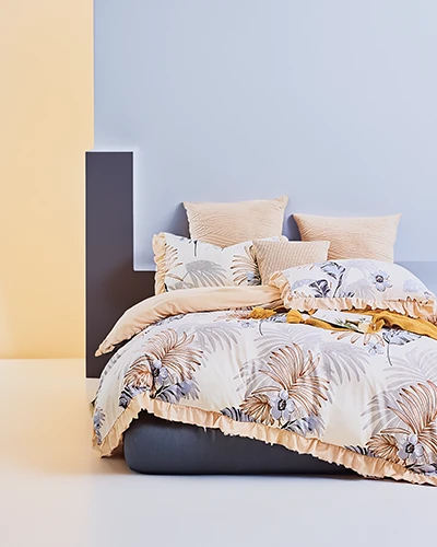 Ensemble de literie à motifs Royalfashion avec volant 160x200 3 pièces