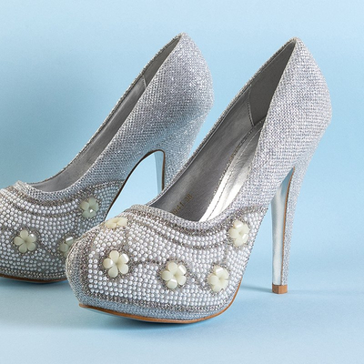 Talons hauts brillants pour femmes argentés avec zircones cubiques Severus - Footwear