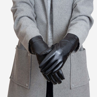 Gants classiques noirs pour femmes décorés de broderies - Accessoires