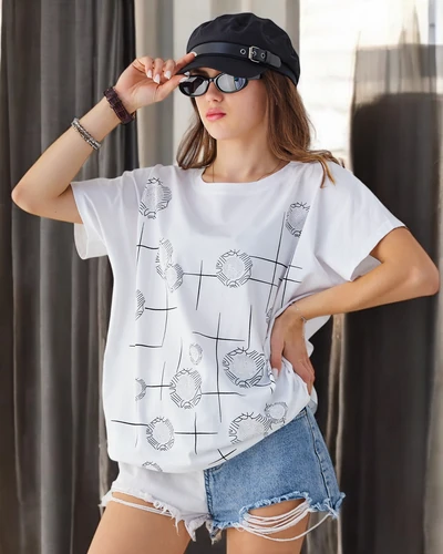 T-shirt en coton pour femmes Royalfashion avec impression