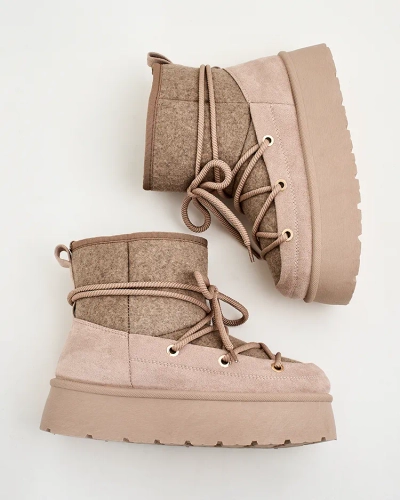 Royalfashion Bottes de neige Filori à lacets pour femmes