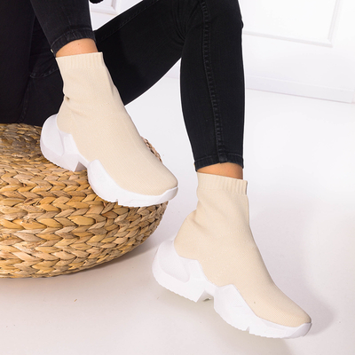 Beige Baskets hautes Gohi pour femme - Chaussures