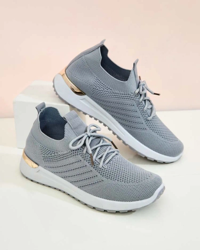 Royalfashion Chaussures de sport en tissu pour femmes Amgent