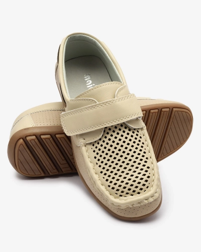 Mocassins ajourés pour enfants en beige Nexxc- Footwear