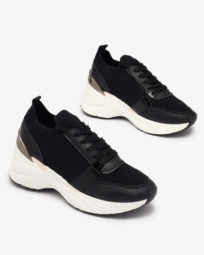 Chaussures de sport à talon pour femmes, noires Ezetta- Footwear