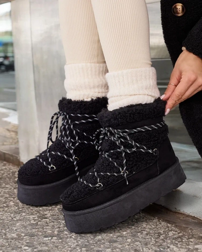 Royalfashion Bottes de neige à lacets pour femme Evonie