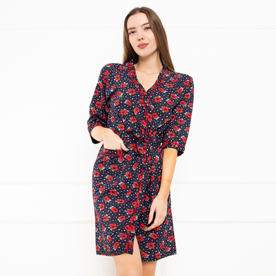 Peignoir femme en coton à fleurs - Vêtements