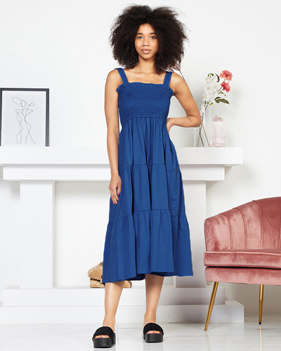 Robe longue pour femme à bretelles Cobalt - Vêtements