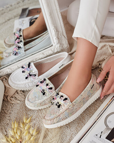 Royalfashion Mocassins ajourés perlés pour femme Nasfali