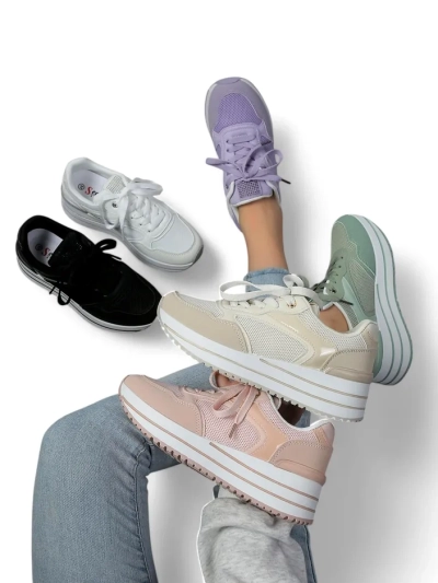 Royalfashion Baskets de sport à plateforme pour femmes Revided