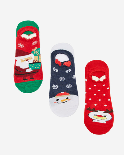 Pieds colorés pour femmes avec imprimé de Noël 3/pack - Sous-vêtements