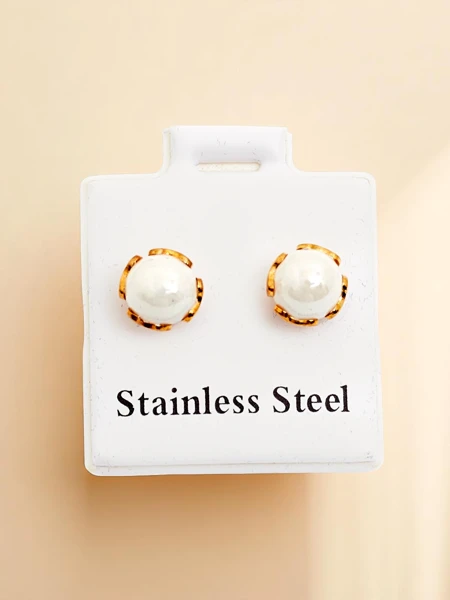 Royalfashion Boucles d'oreilles créoles pour femmes avec perles