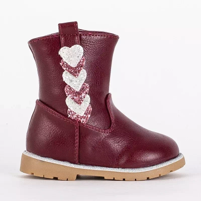 Boots fille bordeaux avec tige décorative Nokimi-Shoes