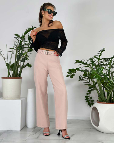 Royalfashion Pantalon large en tissu pour femme