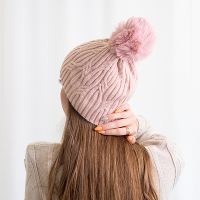 Bonnet pompon rose - Accessoires