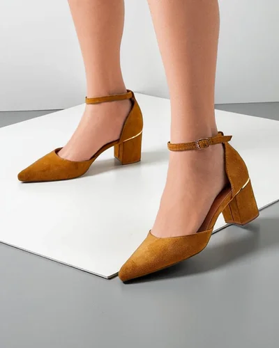 Royalfashion Escarpins à petit talon pour femmes Caelda