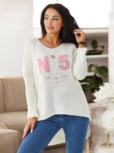 Pull en acrylique pour femmes de Royalfashion avec inscriptions