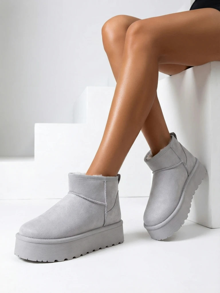 Royalfashion Bottes de neige courtes pour femme à la manière de Fofio