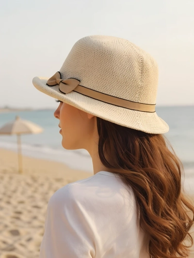 Royalfashion Chapeau pour femme décoré d’un nœud Summer Grace