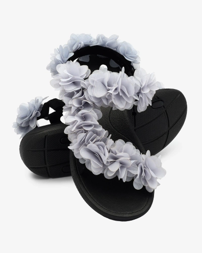Royalfashion Sandales grises à fleurs pour femme Alferroy