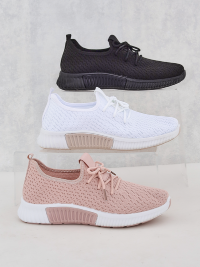 Chaussures de sport blanches en tissu pour femmes Vobbu- Footwear