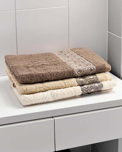 Royalfashion Set de 3 serviettes de bain