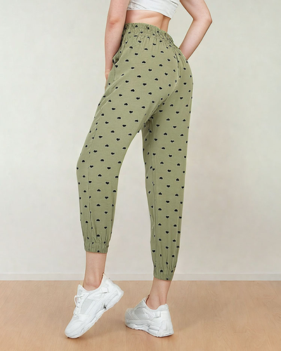 Royalfashion Pantalon en tissu femme avec cœurs