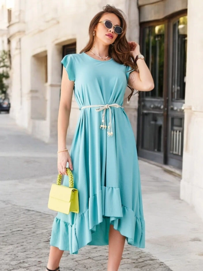 Robe midi pour femmes Royalfashion avec volants et manches courtes