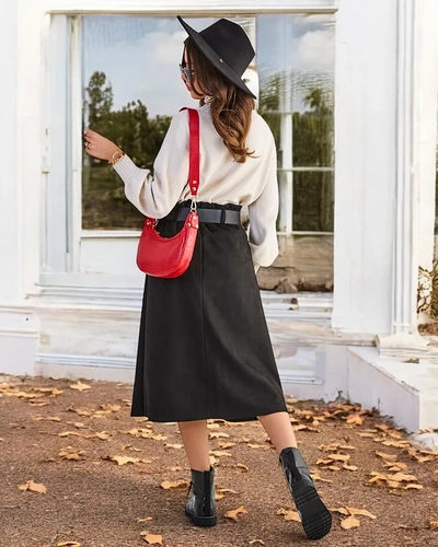 Jupe midi femme Royalfashion a' la suédine