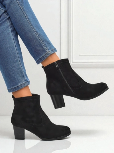Bottines pour femmes en éco-daim à talons Crimson Echo