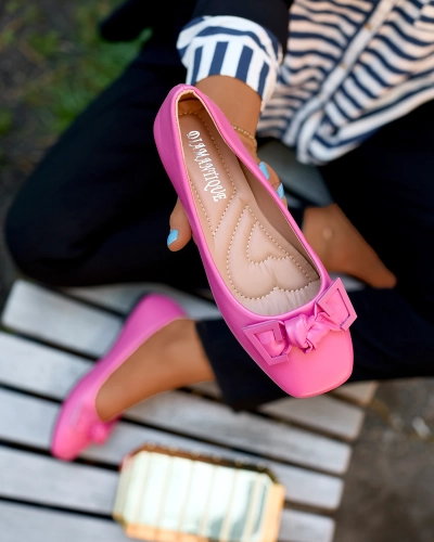 Ballerines roses pour femme avec décoration sur le nez Caxien- Footwear