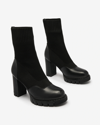 Royalfashion Noir Bottines Flexi à talon supérieur