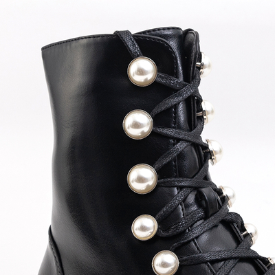 Bottines noires pour femmes avec perles Lumines - Chaussures